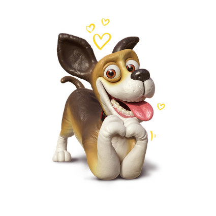 Roger with paws under chin