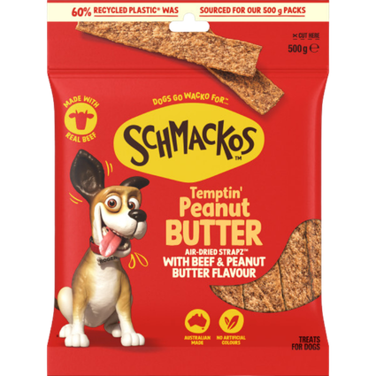 Air-Dried STRAPZ Dog Treats Temptin' Peanut Butter with Beef & Peanut Butter Flavour image 1